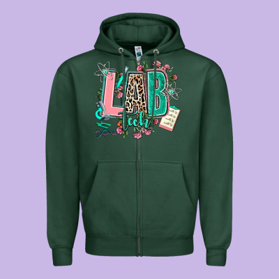 Lab Tech Zipper Hoodie Designed By Adodesignshop