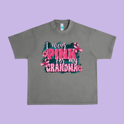 I Wear Pink For My Grandma Urban Heavy Tee Designed By Fadigitalartstudio