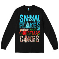 Black Snow Flakes aAd Christmas Cakes Long Sleeve Tee - BundleAndBundleShop