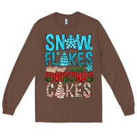 Chestnut Snow Flakes aAd Christmas Cakes Long Sleeve Tee - BundleAndBundleShop