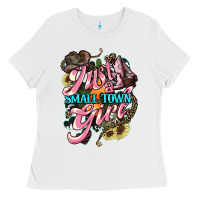 White Just a small town girl Ladies Tee - HowdyJamesFarm