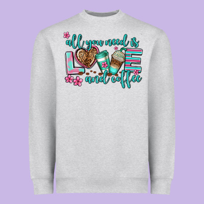 All You Need Is Love And Coffee Heavyweight Sweatshirt Designed By Adodesignshop