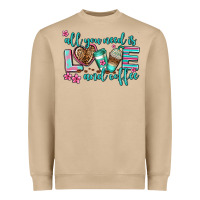 Mushroom all you need is love and coffee Heavyweight Sweatshirt - AdoDesignShop