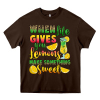 Chocolate Brown when life gives you lemons make something Heavy Core Tee - RanaPortraitStore
