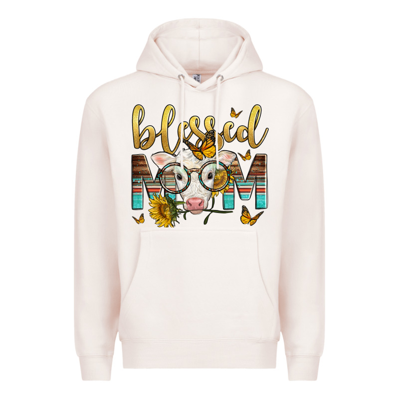 Western Blessed Mom Baby Calf Mother's Day Premium Hoodie by LillyAllenDesigns | Teevron