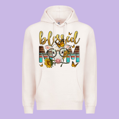 Western Blessed Mom Baby Calf Mother's Day Premium Hoodie Designed By Lillyallendesigns