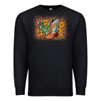 Black cowboy boots cactus leopard Premium Sweatshirt - AdoDesignShop