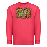 Cardinal cowboy boots cactus leopard Premium Sweatshirt - AdoDesignShop