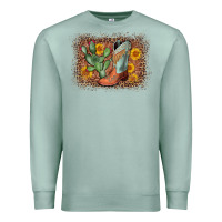 Seafoam cowboy boots cactus leopard Premium Sweatshirt - AdoDesignShop