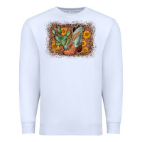 White cowboy boots cactus leopard Premium Sweatshirt - AdoDesignShop