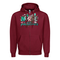 Burgundy nurse practitioner Zipper Hoodie - AdoDesignShop