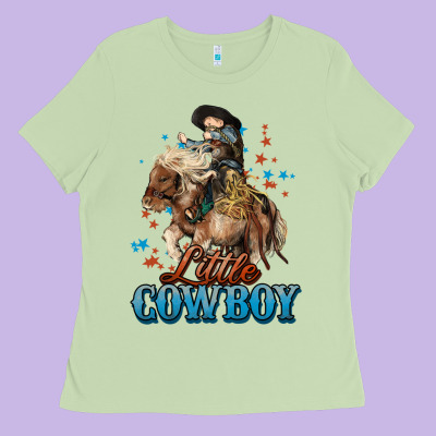 Little Cowboy Midilli Horse Kid Boy Ladies Tee Designed By Howdyjamesfarm