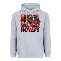 Heather Grey rodeo christmas howdy Heavyweight Hoodie - AdoDesignShop