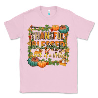 Bubblegum Pink thankful blessed and kind of a mess Classic Tee - CowGirlArtShop