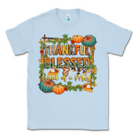 Dusty Blue thankful blessed and kind of a mess Classic Tee - CowGirlArtShop