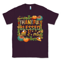 Plum thankful blessed and kind of a mess Classic Tee - CowGirlArtShop