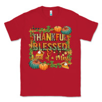 Red thankful blessed and kind of a mess Classic Tee - CowGirlArtShop