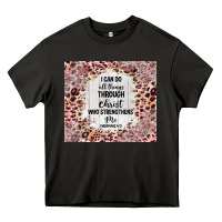 Asphalt i can do all things with leopard and glitter Heavy Core Tee - TumblerDesignByShophia