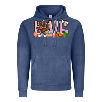 Vintage Denim Easter love dog paw Vintage Hoodie - BundleAndBundleShop