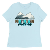 Baby Blue Mountain Mama Ladies Tee - CowGirlArtShop