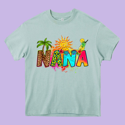 Summer Nana Heavy Core Tee Designed By Ranaportraitstore