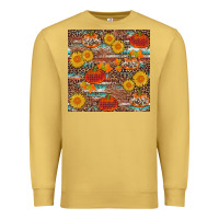 Antique Gold pumpkin plaid sunflower seamless Premium Sweatshirt - AdoDesignShop