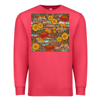 Cardinal pumpkin plaid sunflower seamless Premium Sweatshirt - AdoDesignShop