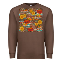 Chestnut pumpkin plaid sunflower seamless Premium Sweatshirt - AdoDesignShop