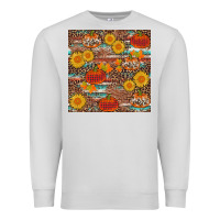 Dove Grey pumpkin plaid sunflower seamless Premium Sweatshirt - AdoDesignShop