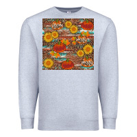 Heather Grey pumpkin plaid sunflower seamless Premium Sweatshirt - AdoDesignShop