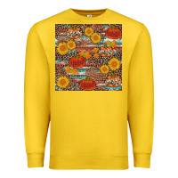 Lemon pumpkin plaid sunflower seamless Premium Sweatshirt - AdoDesignShop
