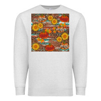 Oatmeal Heather pumpkin plaid sunflower seamless Premium Sweatshirt - AdoDesignShop