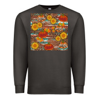 Smoke pumpkin plaid sunflower seamless Premium Sweatshirt - AdoDesignShop