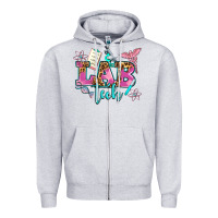 Heather Grey lab tech Zipper Hoodie - AdoDesignShop