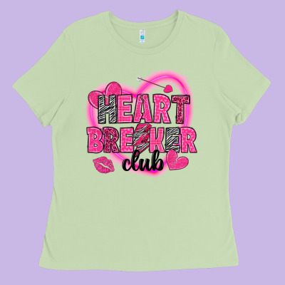 Heart Breaker Club Valentine's Day Ladies Tee Designed By Howdyjamesfarm