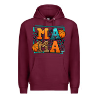Burgundy leopard basketball mama Mother's Day Premium Hoodie - LillyAllenDesigns