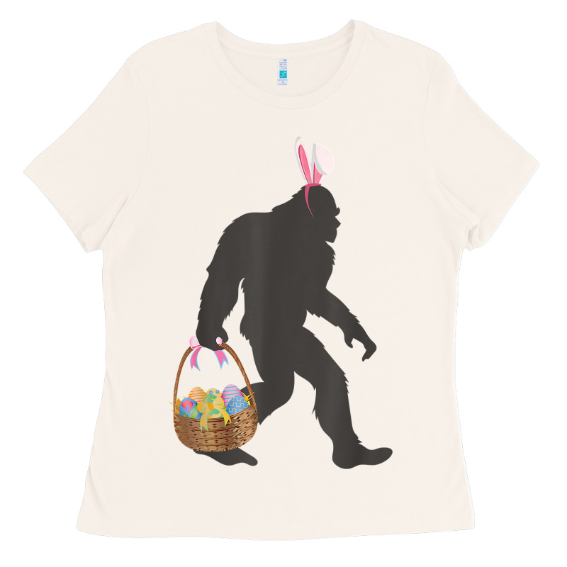 Funny Bigfoot Easter Design With Easter Basket And Bigfoot T Shirt Ladies Tee by linhVisuals | Teevron