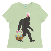 Matcha funny bigfoot easter design with easter basket and bigfoot t shirt Ladies Tee - linhVisuals