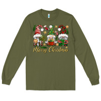 Army Green Merry Christmas Gnomes Long Sleeve Tee - BundleAndBundleShop