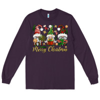 Plum Merry Christmas Gnomes Long Sleeve Tee - BundleAndBundleShop