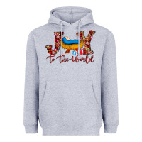 Heather Grey joy to the world Heavyweight Hoodie - AdoDesignShop