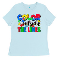 Baby Blue Color outside the lines Ladies Tee - CowGirlArtShop