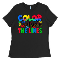 Black Color outside the lines Ladies Tee - CowGirlArtShop