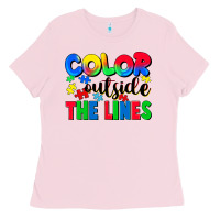 Bubblegum Pink Color outside the lines Ladies Tee - CowGirlArtShop