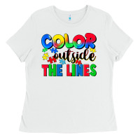 White Color outside the lines Ladies Tee - CowGirlArtShop