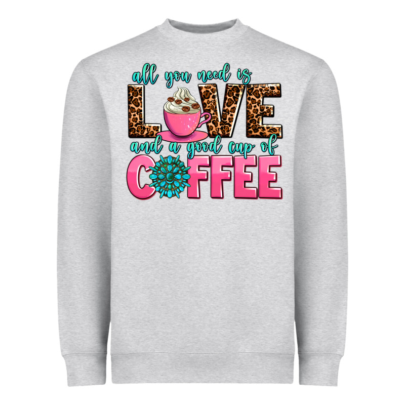 All You Need Is Love And A Good Cup Of Coffee Heavyweight Sweatshirt by AdoDesignShop | Teevron
