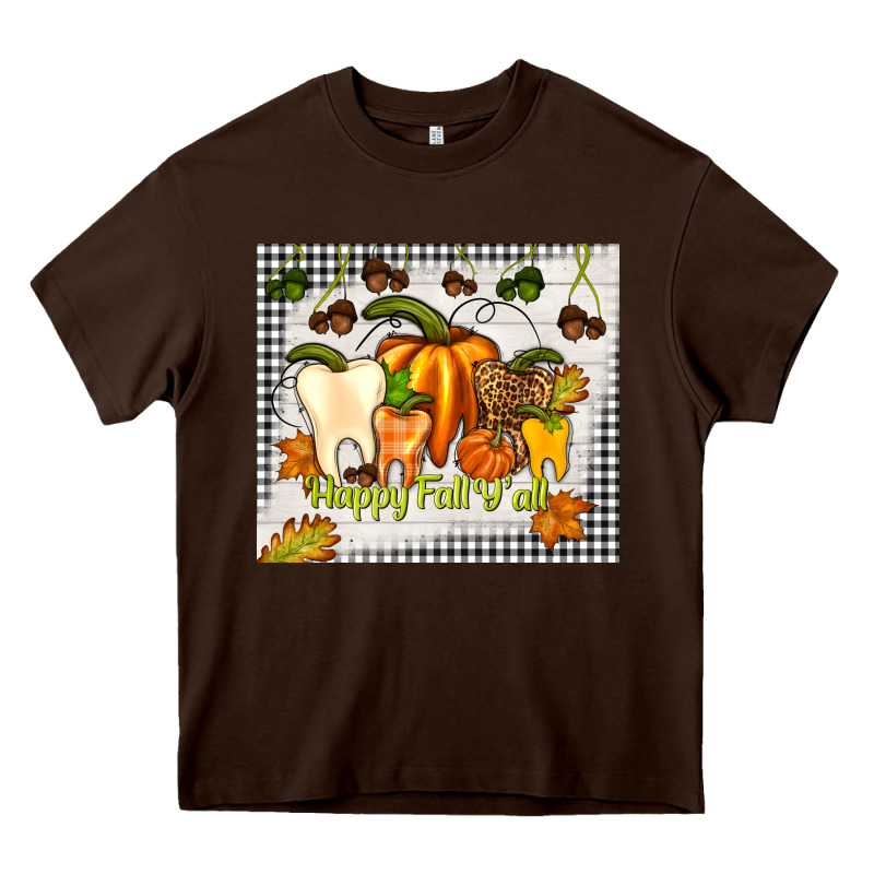 Happy Fall Y'all Teeth Heavy Core Tee by TumblerDesignByShophia | Teevron