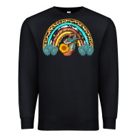 Black cowboy boots and hat rainbow Premium Sweatshirt - AdoDesignShop