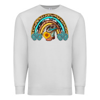 Dove Grey cowboy boots and hat rainbow Premium Sweatshirt - AdoDesignShop