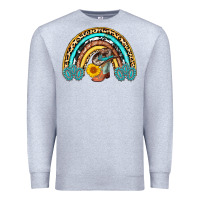 Heather Grey cowboy boots and hat rainbow Premium Sweatshirt - AdoDesignShop